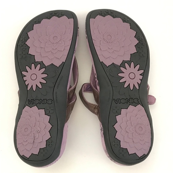 VIONIC Rosemary Orthotic Sandals Purple and Metallic Bronze Women’s Size 7 - Picture 15 of 16